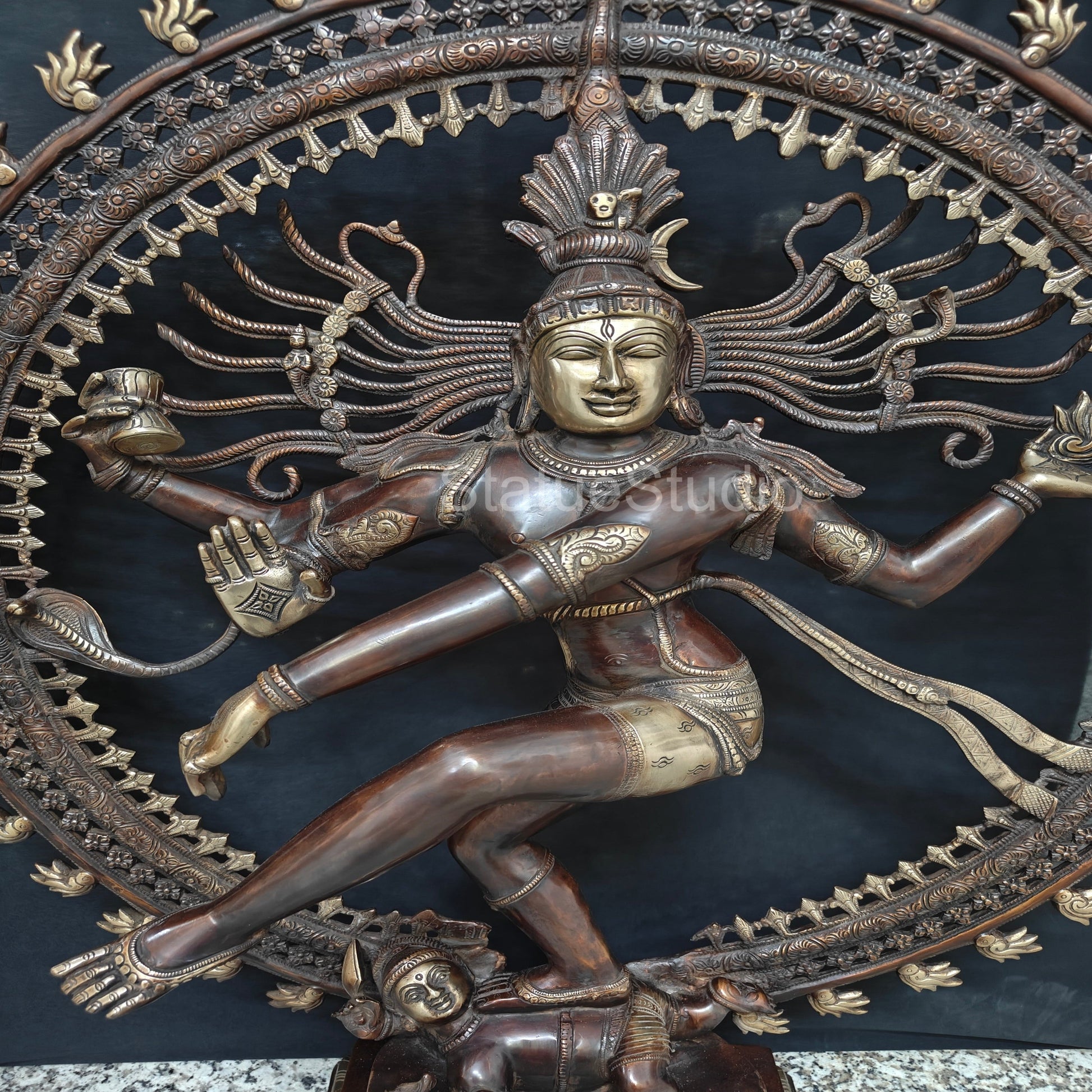 Brass Nataraja Statue Sculpture Lord Shiva Idol Showpiece Home Decor 3 Feet - Image 3