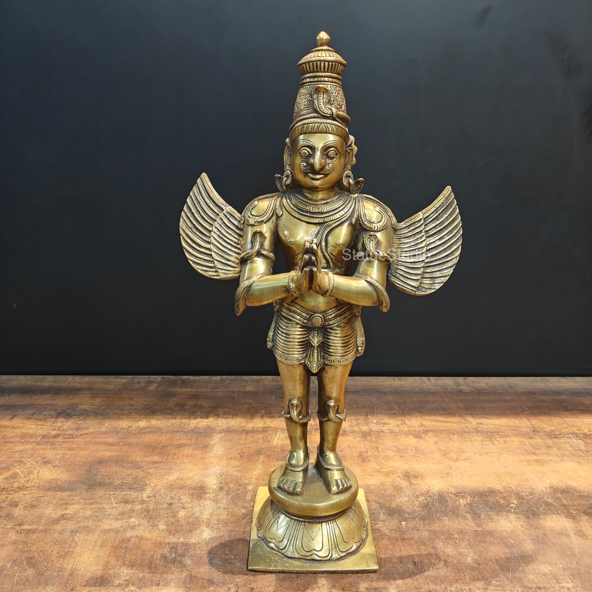 Brass Standing Garuda Idol For Home Decor Showpiece 2 Feet - Image 3