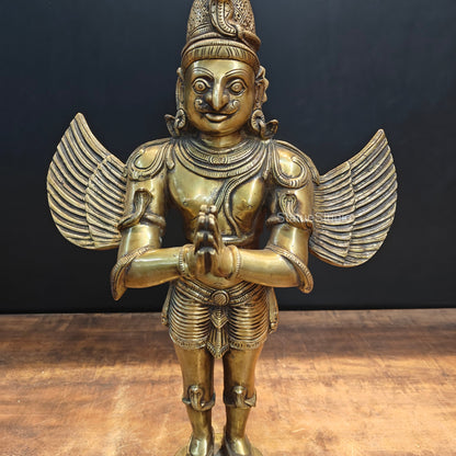 Brass Standing Garuda Idol For Home Decor Showpiece 2 Feet by vendor-unknown - Hindu Gods (View 4)