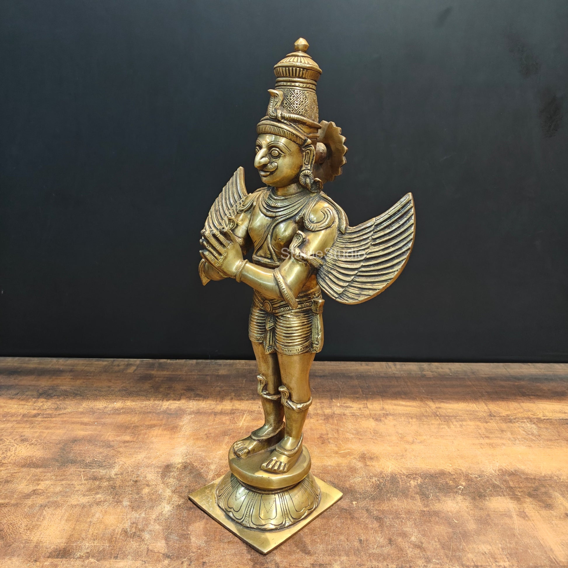 Brass Standing Garuda Idol For Home Decor Showpiece 2 Feet - Image 6