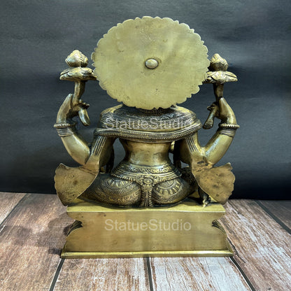 Brass Goddess Lakshmi Idol Antique Finish For Home Decor Lucky Gift 1.5 Feet by vendor-unknown - Hindu Gods (View 4)