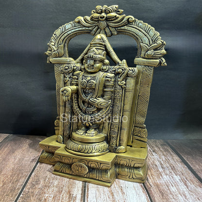 Brass Tirupathi Balaji Statue Antique Finish For Home Decor 19" by vendor-unknown - Hindu Gods (View 4)