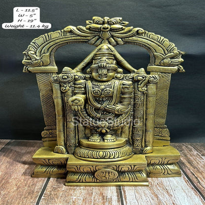 Brass Tirupathi Balaji Statue Antique Finish For Home Decor 19" by vendor-unknown - Hindu Gods (View 6)