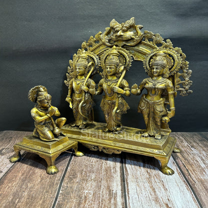 Brass Ram Darbar Statue Rama Family Antique Finish For Home Decor 17" by vendor-unknown - Hindu Gods (View 2)