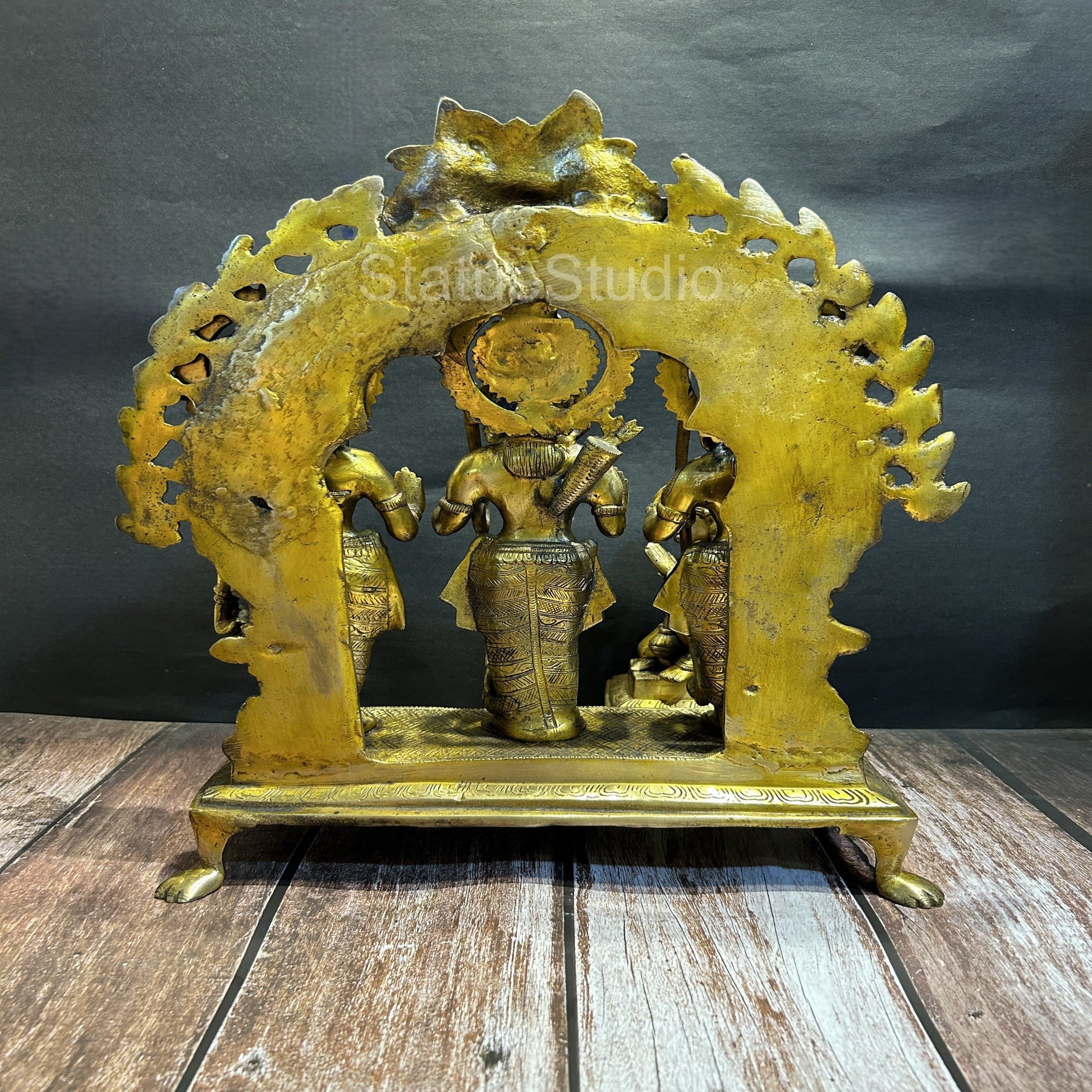 Brass Ram Darbar Statue Rama Family Antique Finish For Home Decor 17" - Image 4