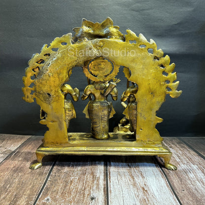 Brass Ram Darbar Statue Rama Family Antique Finish For Home Decor 17" by vendor-unknown - Hindu Gods (View 4)