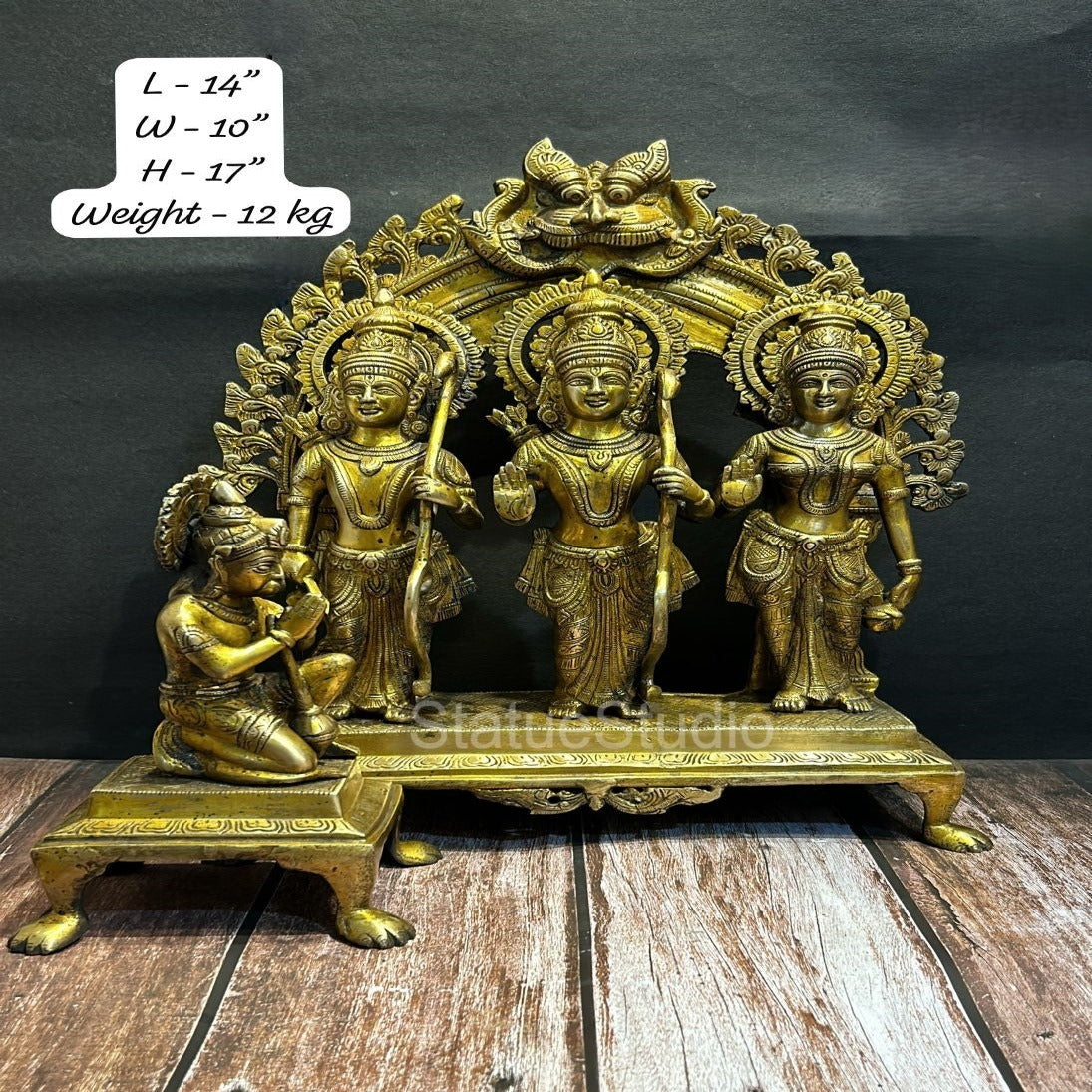 Brass Ram Darbar Statue Rama Family Antique Finish For Home Decor 17" - Image 5