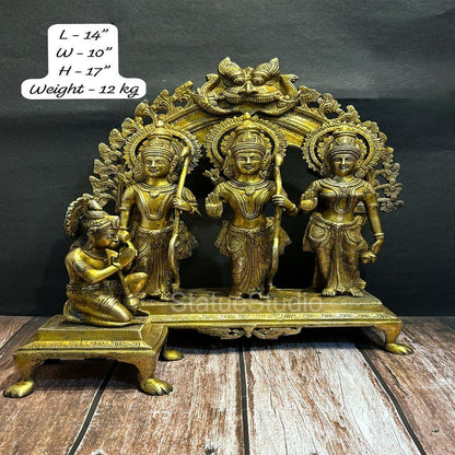 Brass Ram Darbar Statue Rama Family Antique Finish For Home Decor 17" by vendor-unknown - Hindu Gods (View 5)
