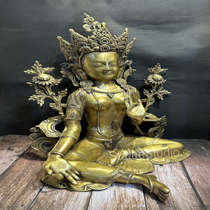 Brass Large Buddhist Tara Idol Antique Finish For Home Decor Showpiece 2 Feet by vendor-unknown - Buddha (View 3)