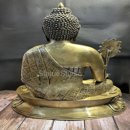 Brass Large Medicine Buddha Statue Antique Finish For Home Decor 28" by vendor-unknown - Buddha (View 4)