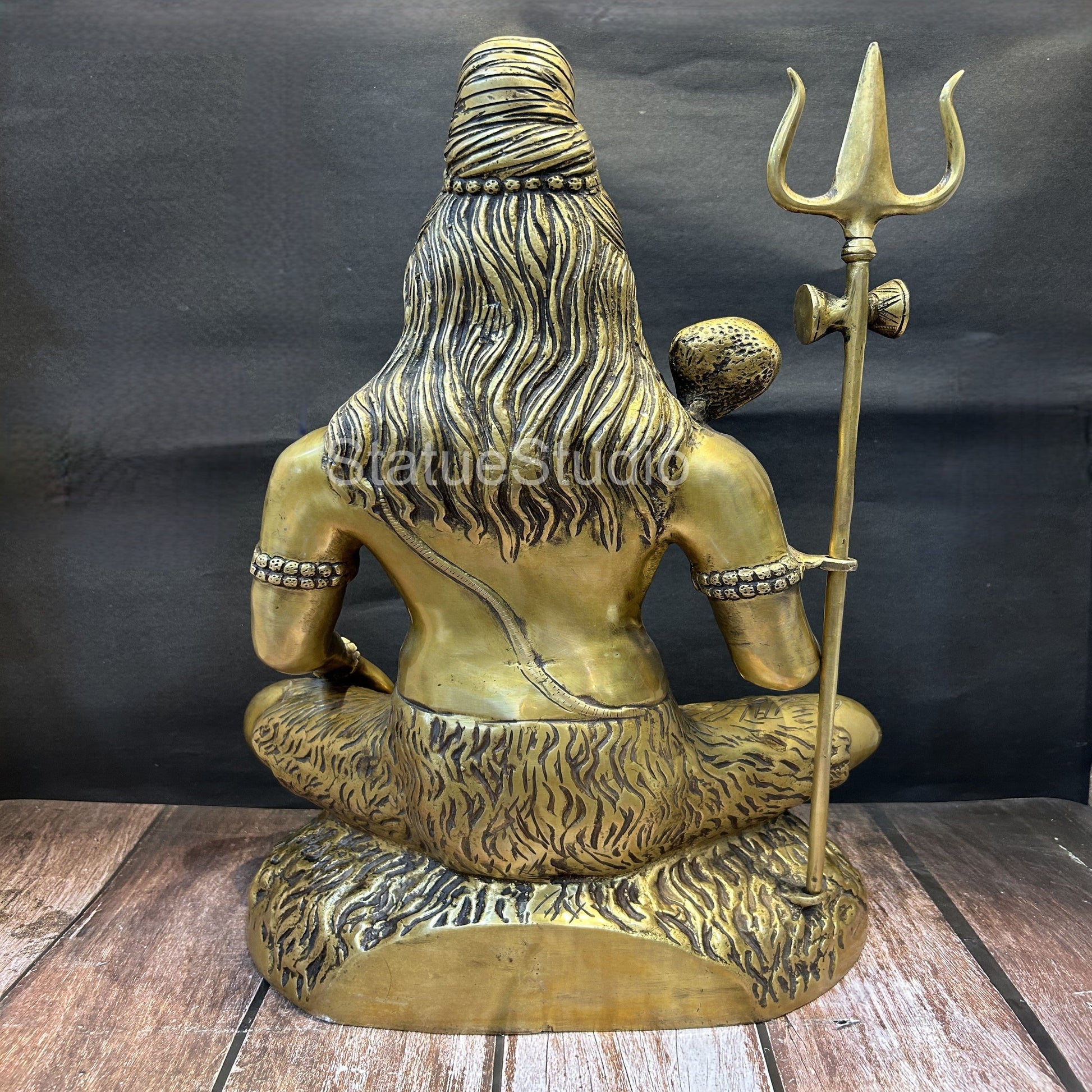 Brass Large Shiva Statue Bhole Nath Idol Antique Finish For Home Mandir Decor 2 Feet - Image 5