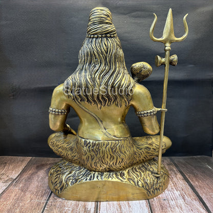 Brass Large Shiva Statue Bhole Nath Idol Antique Finish For Home Mandir Decor 2 Feet by vendor-unknown - Hindu Gods (View 5)