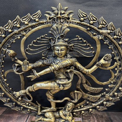 Brass Nataraja Statue Dancing Shiva Idol For Home Decor Showpiece 2 Feet by vendor-unknown - Hindu Gods (View 4)