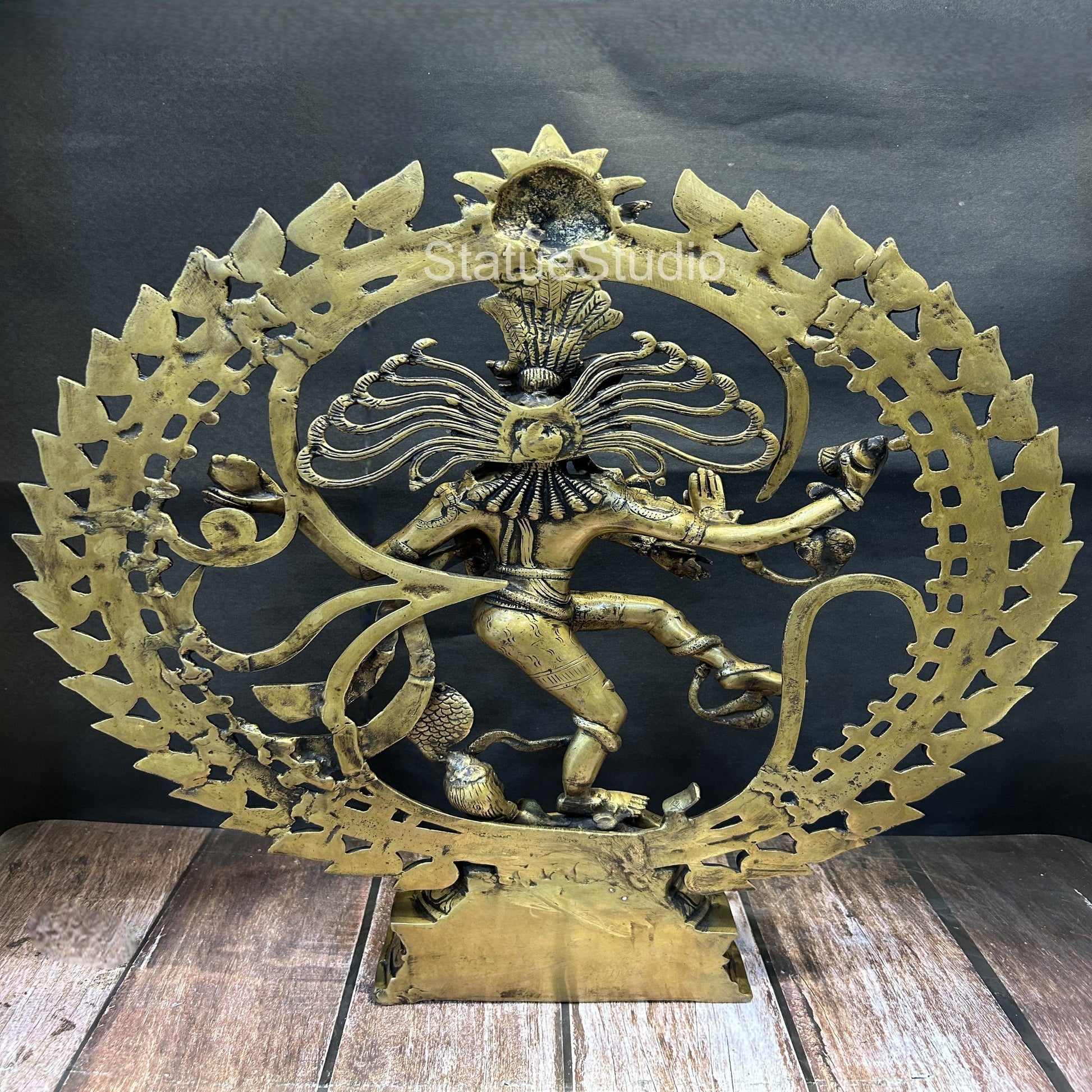 Brass Nataraja Statue Dancing Shiva Idol For Home Decor Showpiece 2 Feet - Image 5