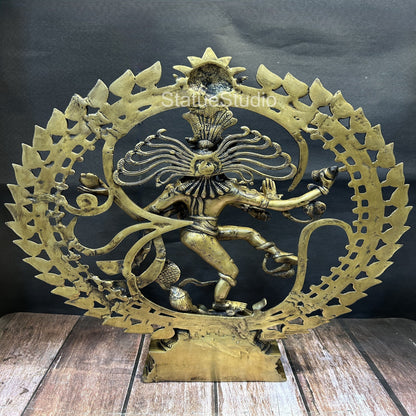 Brass Nataraja Statue Dancing Shiva Idol For Home Decor Showpiece 2 Feet by vendor-unknown - Hindu Gods (View 5)