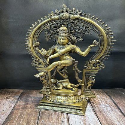 Brass Large Nataraja Idol Antique Finish For Home Office Decor Showpiece 2 Feet by vendor-unknown - Hindu Gods (View 3)