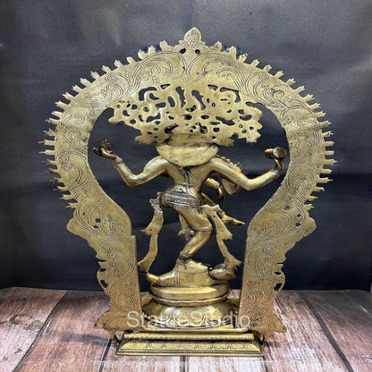 Brass Large Nataraja Idol Antique Finish For Home Office Decor Showpiece 2 Feet by vendor-unknown - Hindu Gods (View 4)