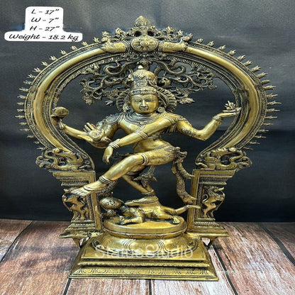Brass Large Nataraja Idol Antique Finish For Home Office Decor Showpiece 2 Feet by vendor-unknown - Hindu Gods (View 5)