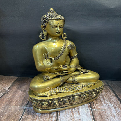 Brass Buddha Statue Antique Finish For Home Decor Showpiece 19" by vendor-unknown - Buddha (View 3)