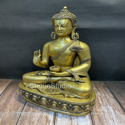 Brass Buddha Statue Antique Finish For Home Decor Showpiece 19" by vendor-unknown - Buddha (View 4)
