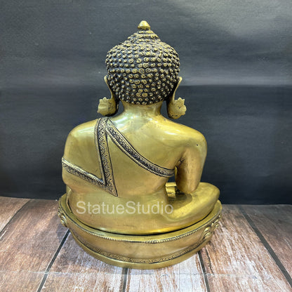 Brass Buddha Statue Antique Finish For Home Decor Showpiece 19" by vendor-unknown - Buddha (View 6)