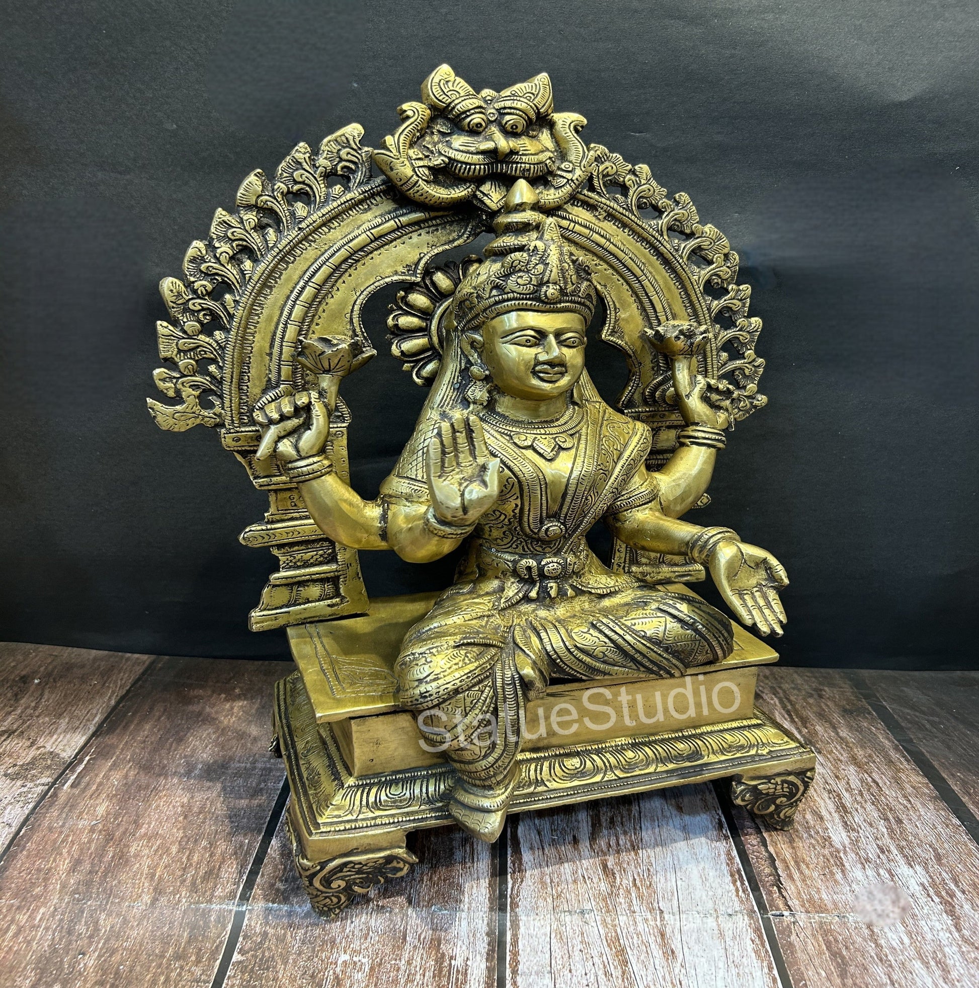 Brass Goddess Lakshmi Statue Antique Finish For Home Decor 1.5 Feet - Image 4