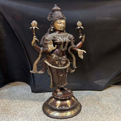 Brass Standing Radha Idol Antique Finish For Home Temple Decor 39" by vendor-unknown - Hindu Gods (View 5)