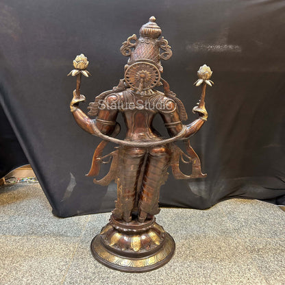 Brass Standing Radha Idol Antique Finish For Home Temple Decor 39" by vendor-unknown - Hindu Gods (View 8)