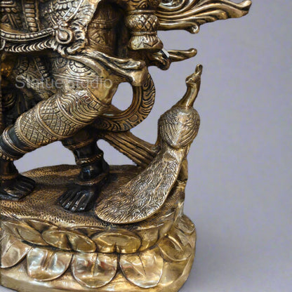 Brass Krishna Idol Finely Crafted Antique Finish For Home Decor 4 Feet by vendor-unknown - Hindu Gods (View 8)