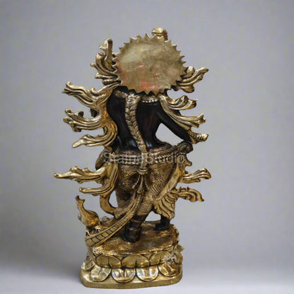 Brass Krishna Idol Finely Crafted Antique Finish For Home Decor 4 Feet by vendor-unknown - Hindu Gods (View 9)