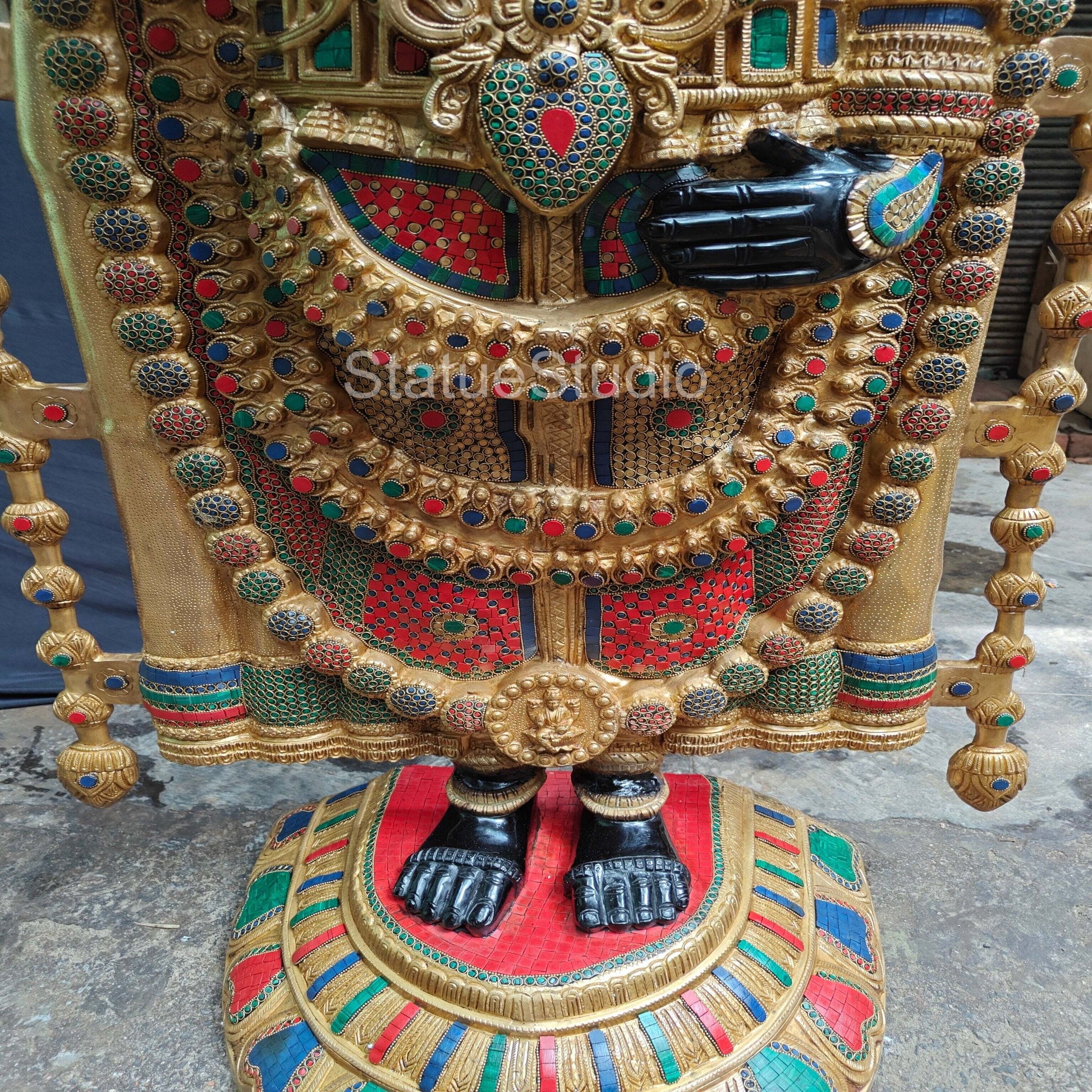 Brass Large Tirupati Balaji Statue Stone Work For Home Decor 6 Feet - Image 11
