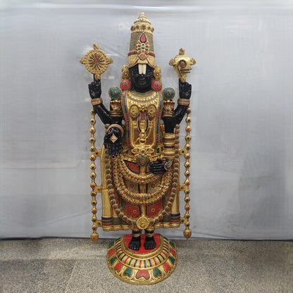 Brass Large Tirupati Balaji Statue Stone Work For Home Decor 6 Feet by vendor-unknown - Hindu Gods (View 15)