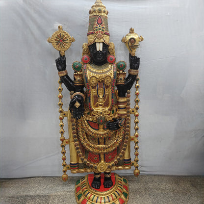 Brass Large Tirupati Balaji Statue Stone Work For Home Decor 6 Feet by vendor-unknown - Hindu Gods (View 17)