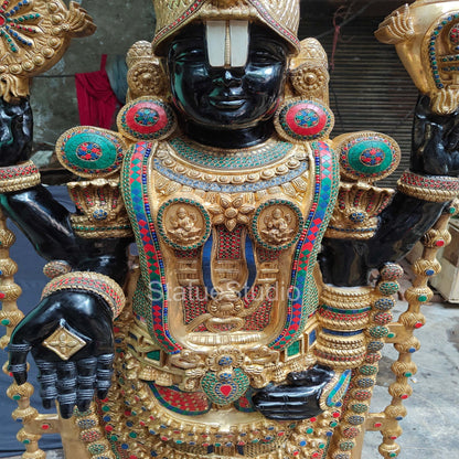 Brass Large Tirupati Balaji Statue Stone Work For Home Decor 6 Feet by vendor-unknown - Hindu Gods (View 9)