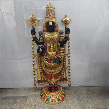 Brass Large Tirupati Balaji Statue Stone Work For Home Decor 6 Feet by vendor-unknown - Hindu Gods (View 13)