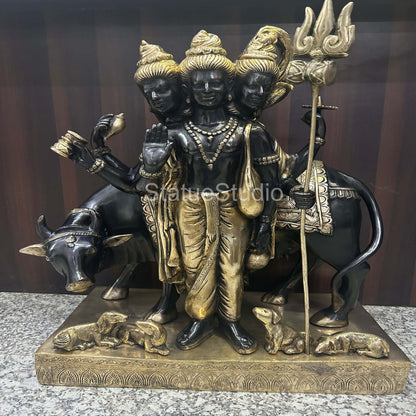 Brass Large Trinity Of Hindu God Dattatreya Idol For Home Temple Decor 2 Feet by vendor-unknown - Hindu Gods (View 10)