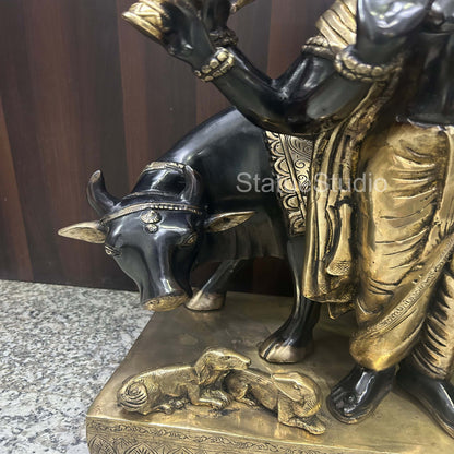 Brass Large Trinity Of Hindu God Dattatreya Idol For Home Temple Decor 2 Feet by vendor-unknown - Hindu Gods (View 12)