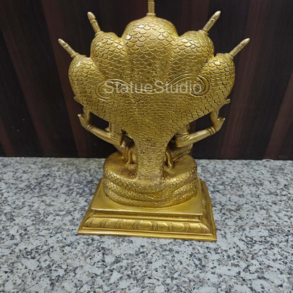 Brass Vishnu Statue Under Serpent For Home Decor 16" by vendor-unknown - Hindu Gods (View 6)