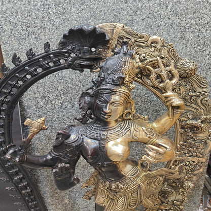 Brass Large Ardhanarishawar Shiva Statue Antique Finish For Home Decor 2.5 Feet by vendor-unknown - Hindu Gods (View 8)