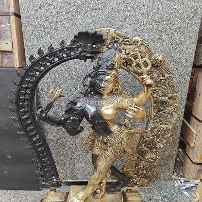 Brass Large Ardhanarishawar Shiva Statue Antique Finish For Home Decor 2.5 Feet by vendor-unknown - Hindu Gods (View 9)