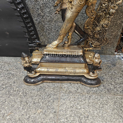 Brass Large Ardhanarishawar Shiva Statue Antique Finish For Home Decor 2.5 Feet by vendor-unknown - Hindu Gods (View 10)
