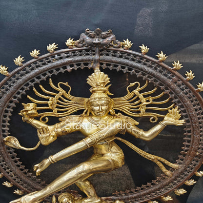 Brass Large Nataraja Statue Antique Finish For Home Decor Showpiece 3 Feet by vendor-unknown - Hindu Gods (View 5)
