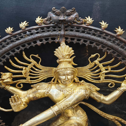 Brass Large Nataraja Statue Antique Finish For Home Decor Showpiece 3 Feet by vendor-unknown - Hindu Gods (View 6)