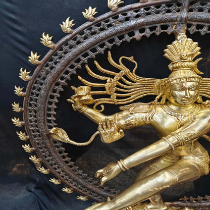Brass Large Nataraja Statue Antique Finish For Home Decor Showpiece 3 Feet by vendor-unknown - Hindu Gods (View 7)