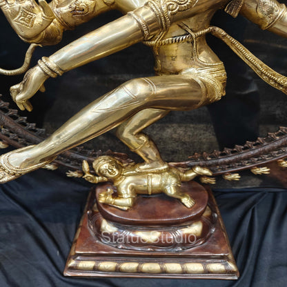 Brass Large Nataraja Statue Antique Finish For Home Decor Showpiece 3 Feet by vendor-unknown - Hindu Gods (View 9)