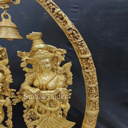 Brass Large Radha Krishna Statue With Removable Temple Set For Home Decor 4 Feet by vendor-unknown - Hindu Gods (View 9)