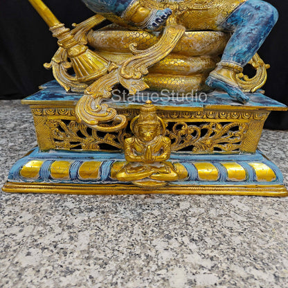 Brass Large Exclusive Vishnu Idol Seated on Sheshnaag For Home Decor 2.5 Feet by vendor-unknown - Hindu Gods (View 11)