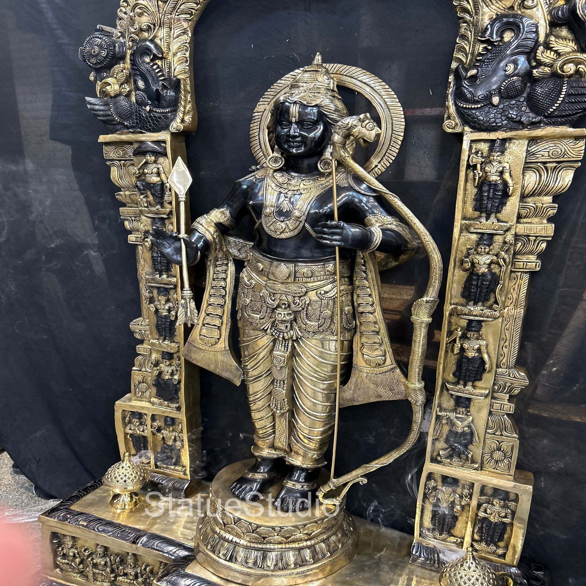Brass Large Size Exclusive Rama Statue For Home Decor 7 Feet - Image 17