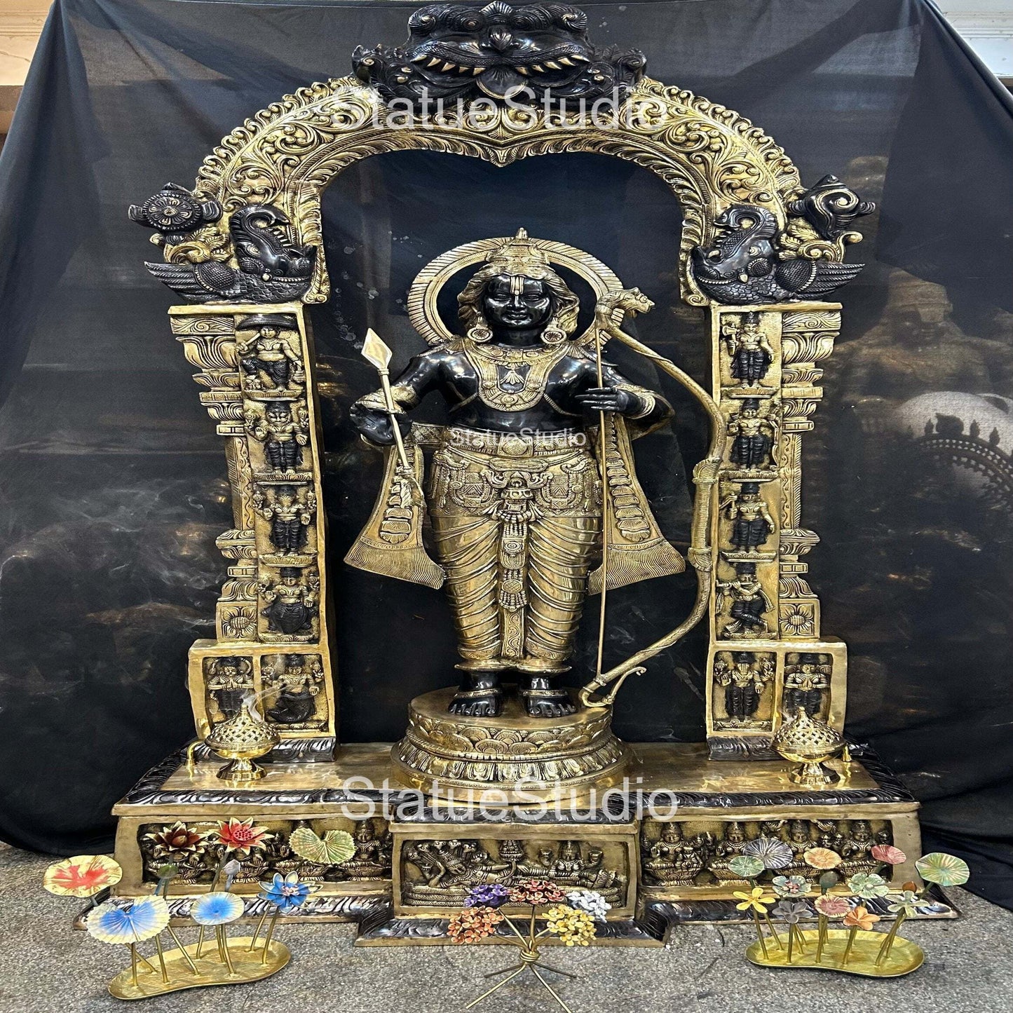 Brass Large Size Exclusive Rama Statue For Home Decor 7 Feet