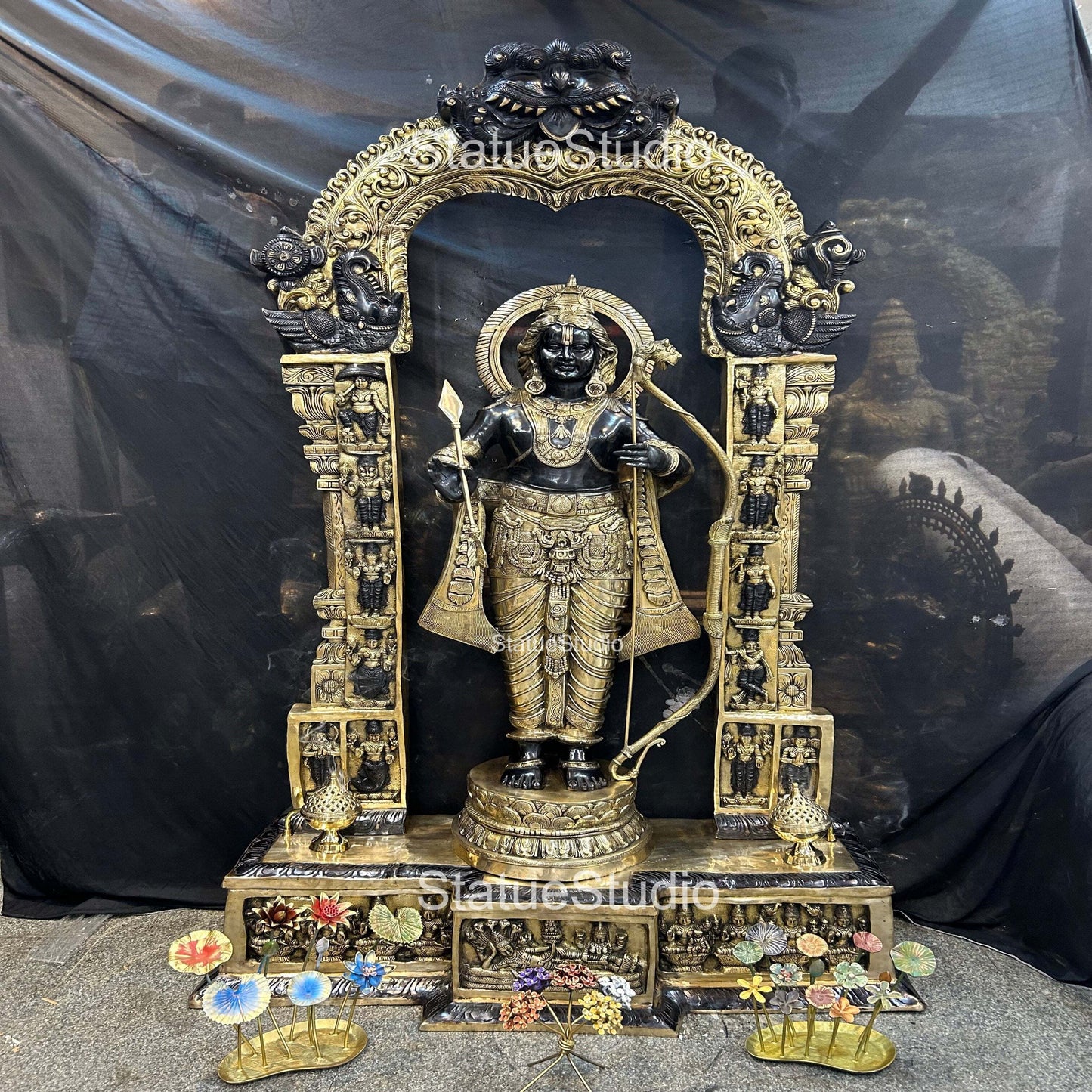 Brass Large Size Exclusive Rama Statue For Home Decor 7 Feet